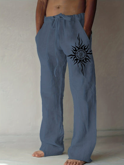 Pantaloni casual uomo dalla vestibilità ampia con stampa grafica e coulisse