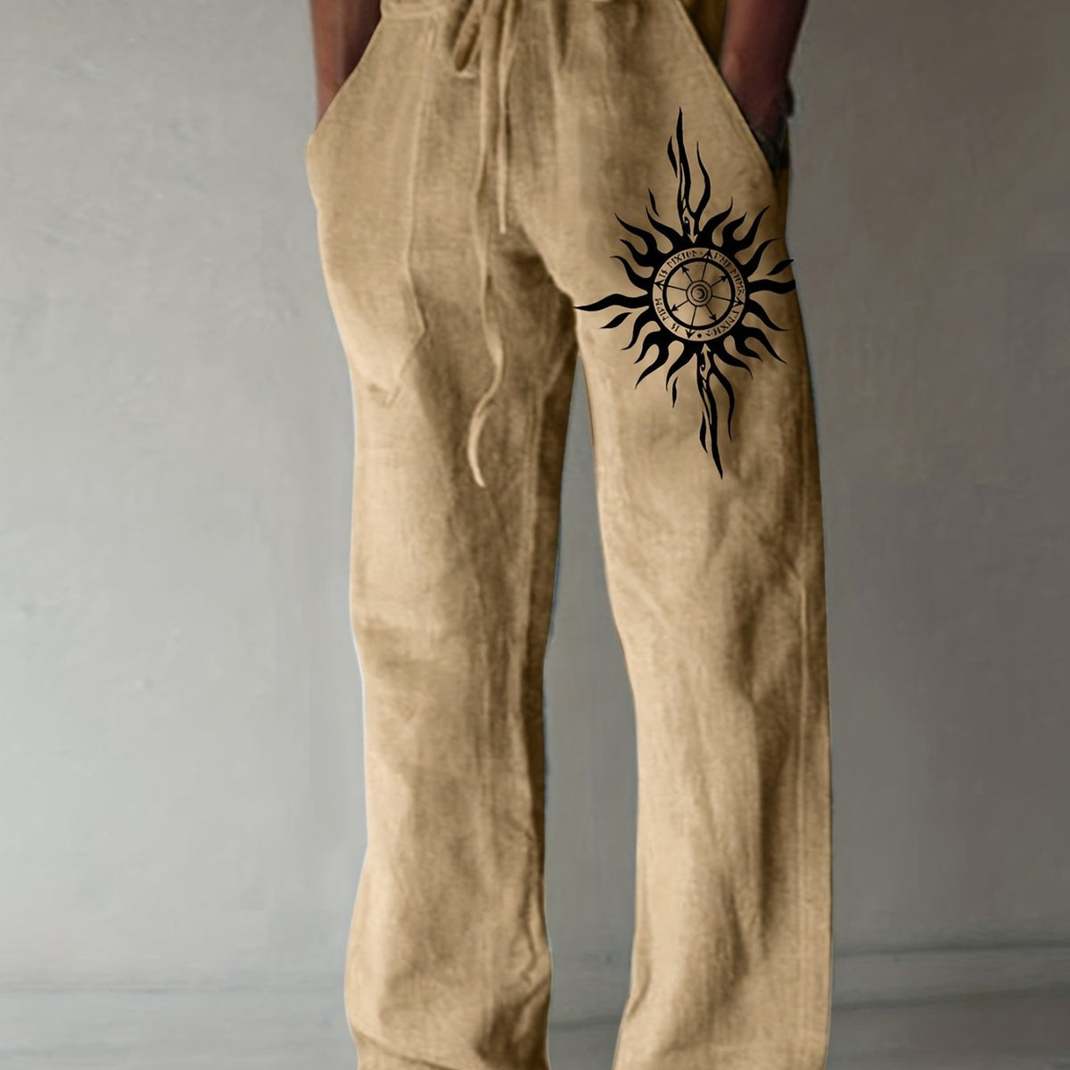Pantaloni casual uomo dalla vestibilità ampia con stampa grafica e coulisse