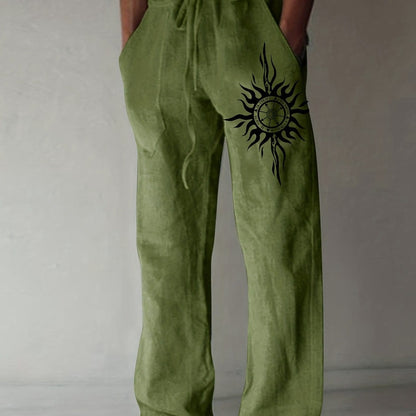 Pantaloni casual uomo dalla vestibilità ampia con stampa grafica e coulisse