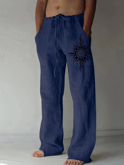 Pantaloni casual uomo dalla vestibilità ampia con stampa grafica e coulisse