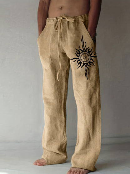 Pantaloni casual uomo dalla vestibilità ampia con stampa grafica e coulisse