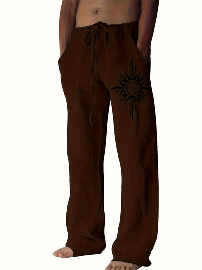 Pantaloni casual uomo dalla vestibilità ampia con stampa grafica e coulisse