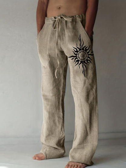 Pantaloni casual uomo dalla vestibilità ampia con stampa grafica e coulisse
