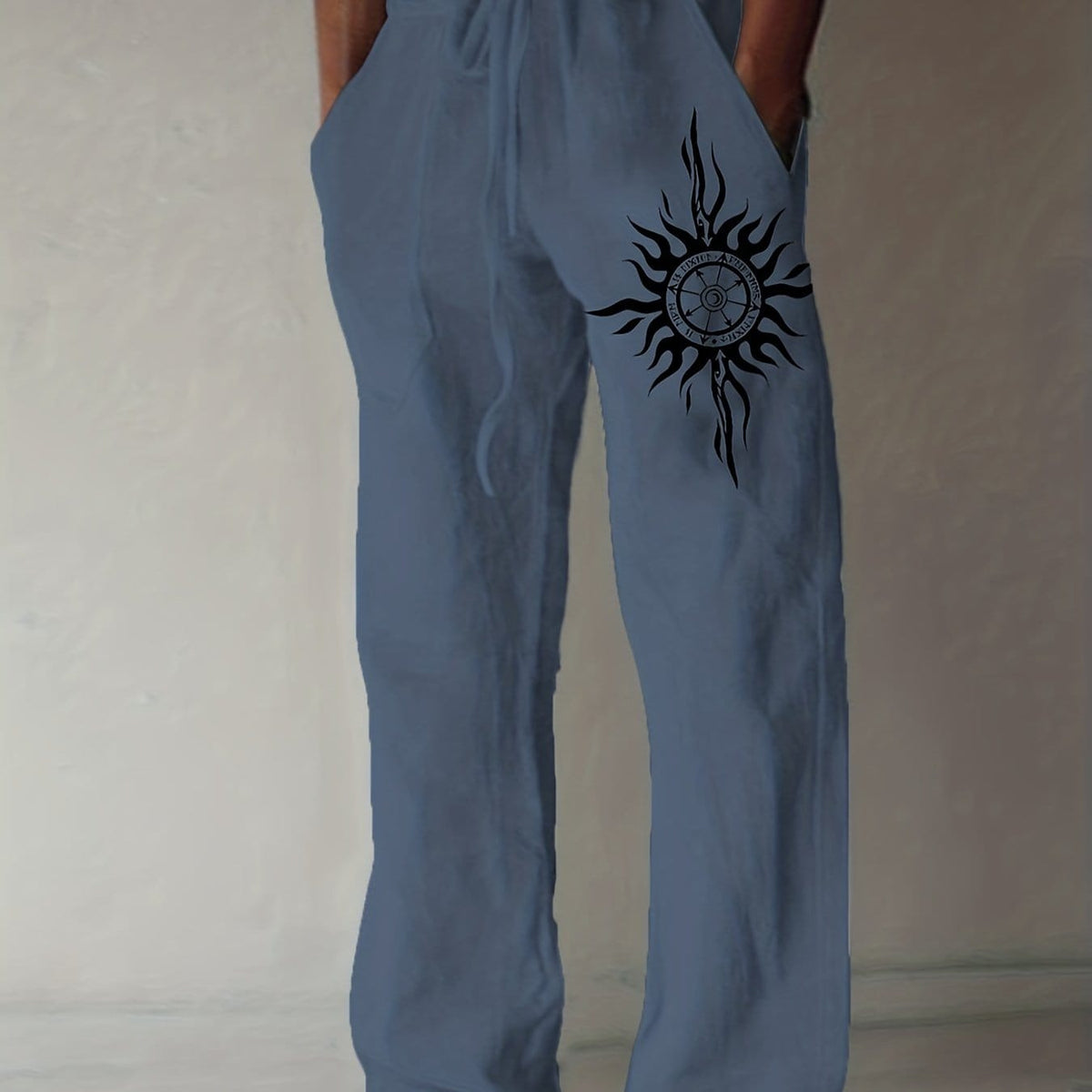 Pantaloni casual uomo dalla vestibilità ampia con stampa grafica e coulisse