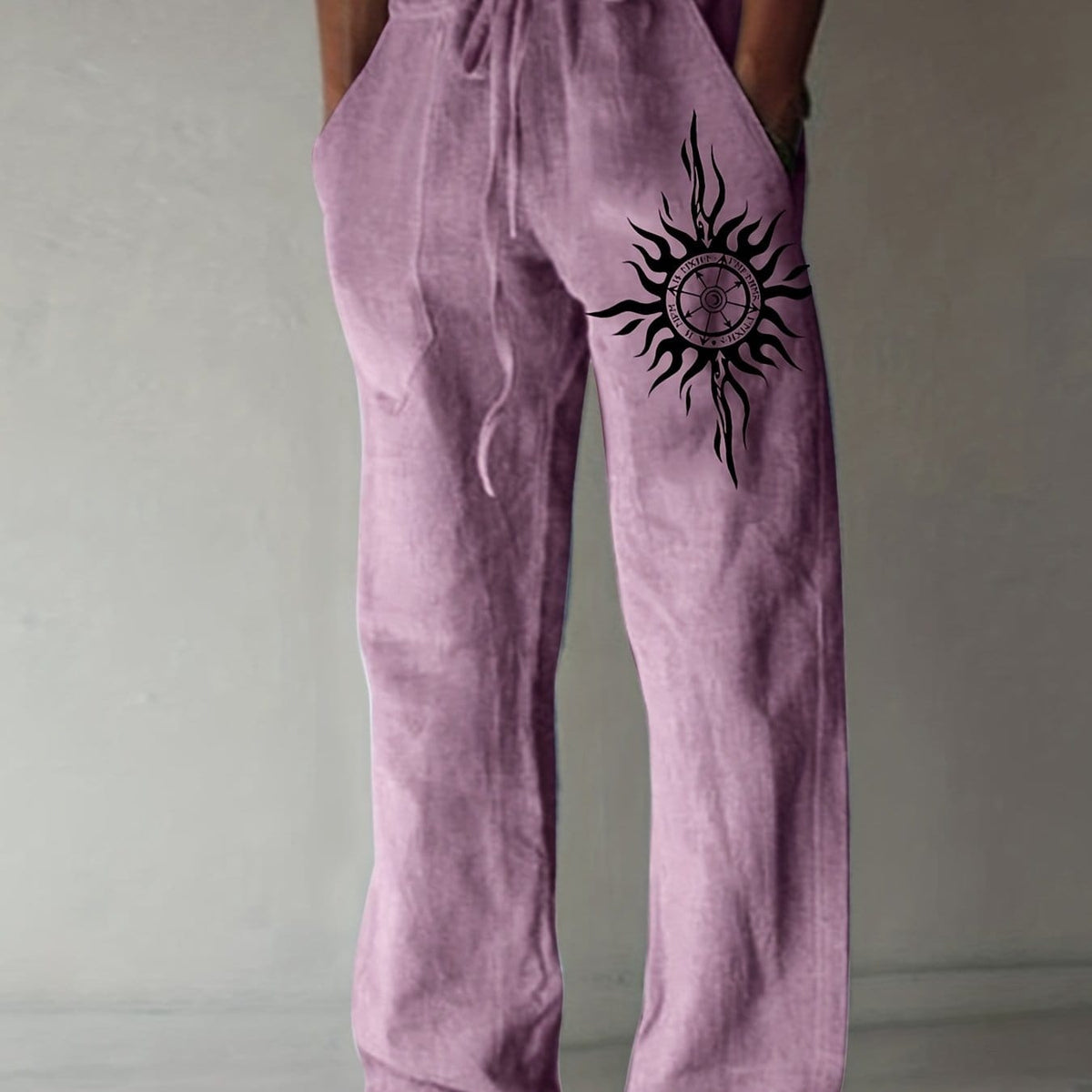 Pantaloni casual uomo dalla vestibilità ampia con stampa grafica e coulisse