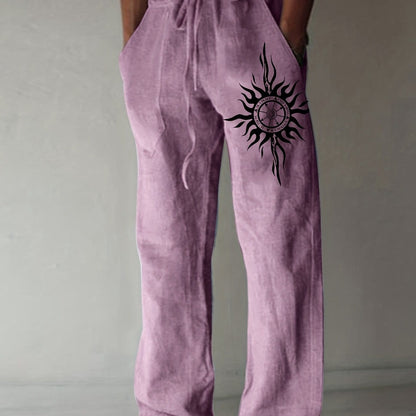 Pantaloni casual uomo dalla vestibilità ampia con stampa grafica e coulisse