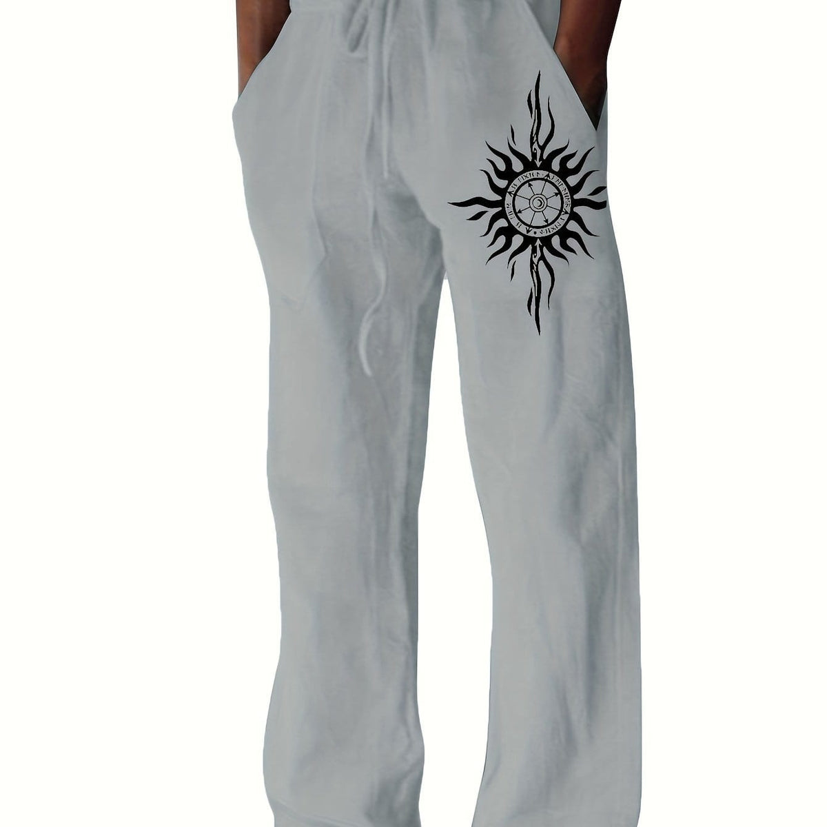 Pantaloni casual uomo dalla vestibilità ampia con stampa grafica e coulisse