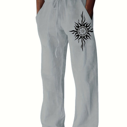 Pantaloni casual uomo dalla vestibilità ampia con stampa grafica e coulisse