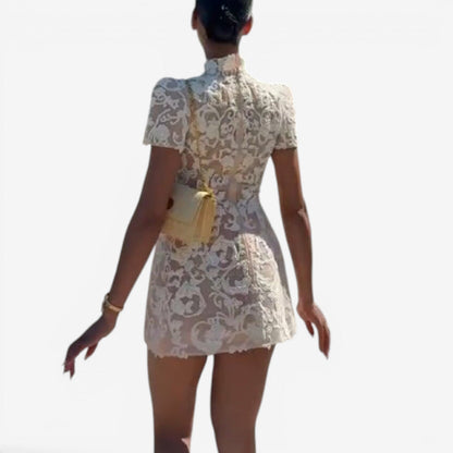 Pierangela Abito Pizzo Donna Matrimonio Elegante Gonna Morbida