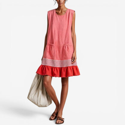 Flavia Abito Midi Elegante Donna Drappeggiato con Pieghe