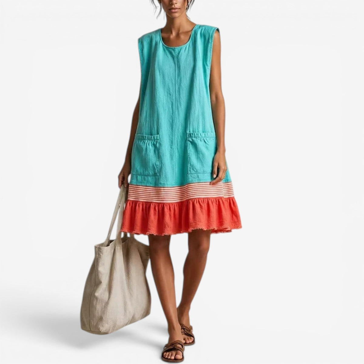 Flavia Abito Midi Elegante Donna Drappeggiato con Pieghe