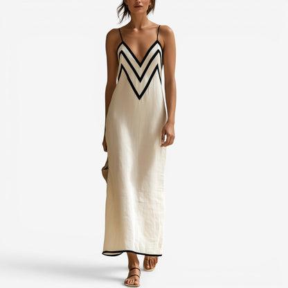 Abito Maxi Donna Fluido e Leggero con Ricamo Floreale