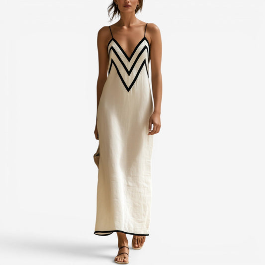 Abito Maxi Donna Fluido e Leggero con Ricamo Floreale