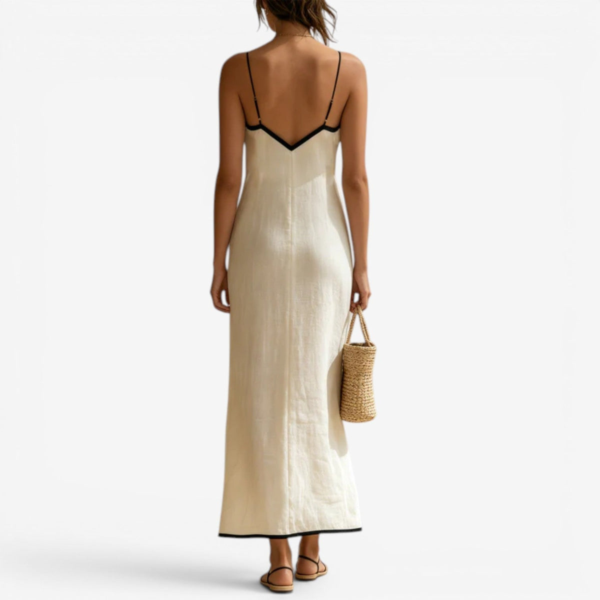 Abito Maxi Donna Fluido e Leggero con Ricamo Floreale