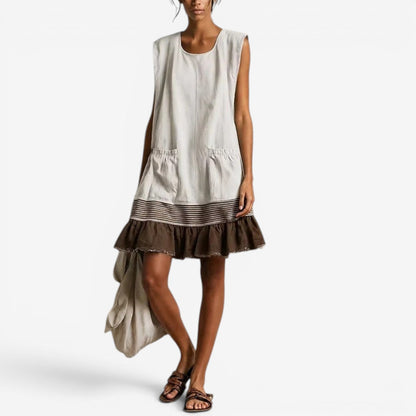 Flavia Abito Midi Elegante Donna Drappeggiato con Pieghe