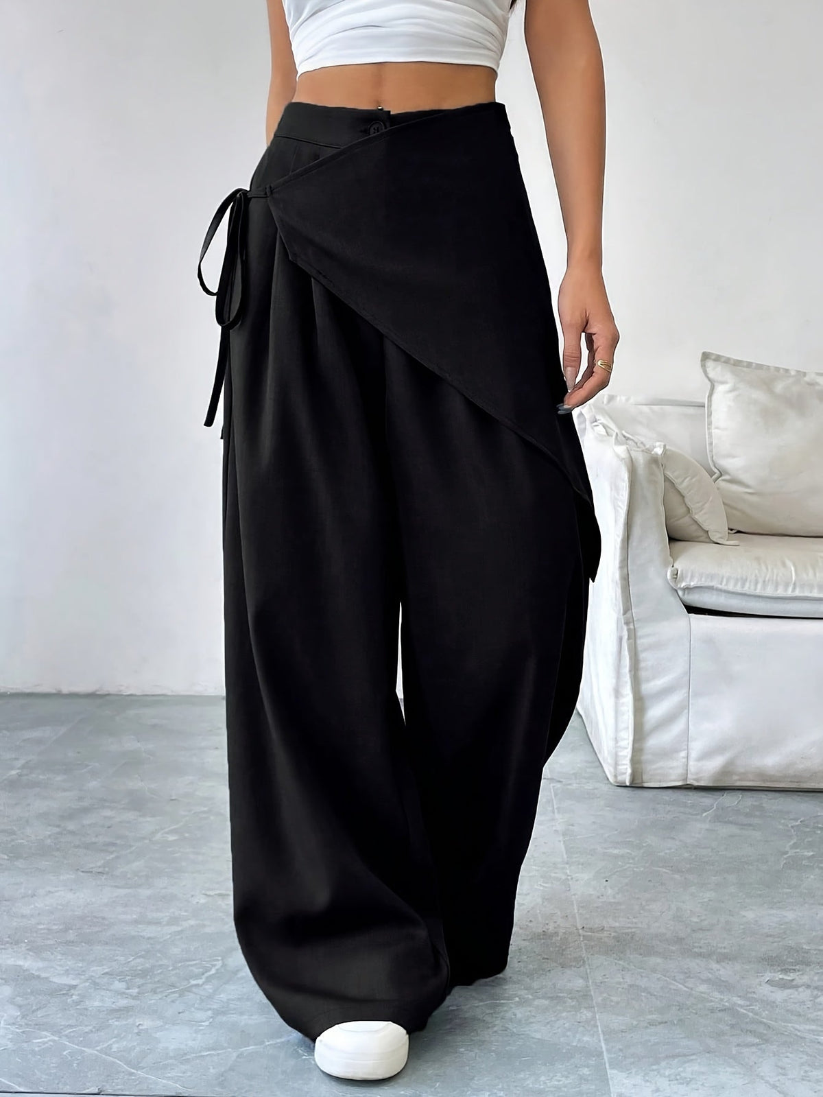 Pantaloni Fluidi Adele | Fascia Regolabile e Gamba Ampia