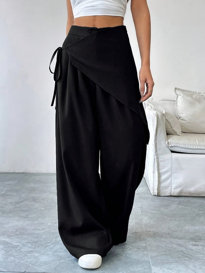 Pantaloni Fluidi Adele | Fascia Regolabile e Gamba Ampia