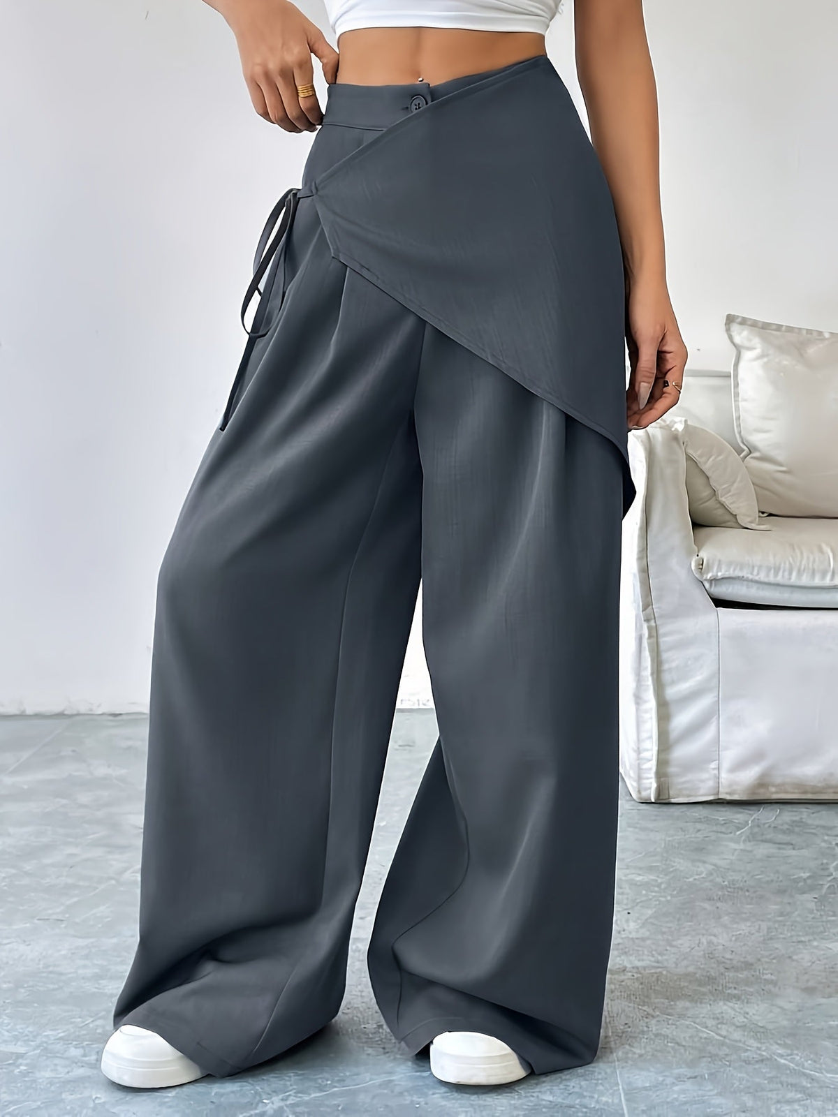Pantaloni Fluidi Adele | Fascia Regolabile e Gamba Ampia