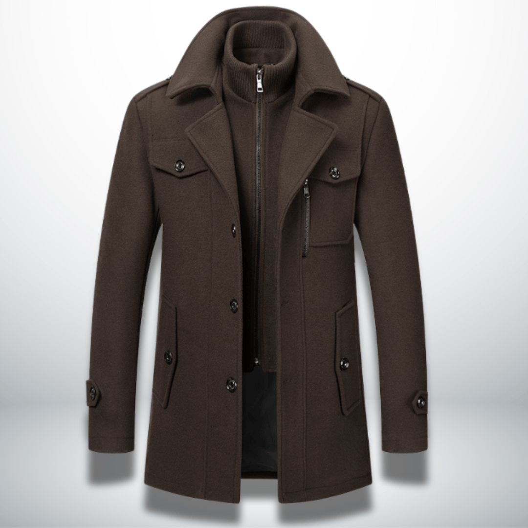 Cappotto Invernale Elegante Slim Fit con Collo Alto