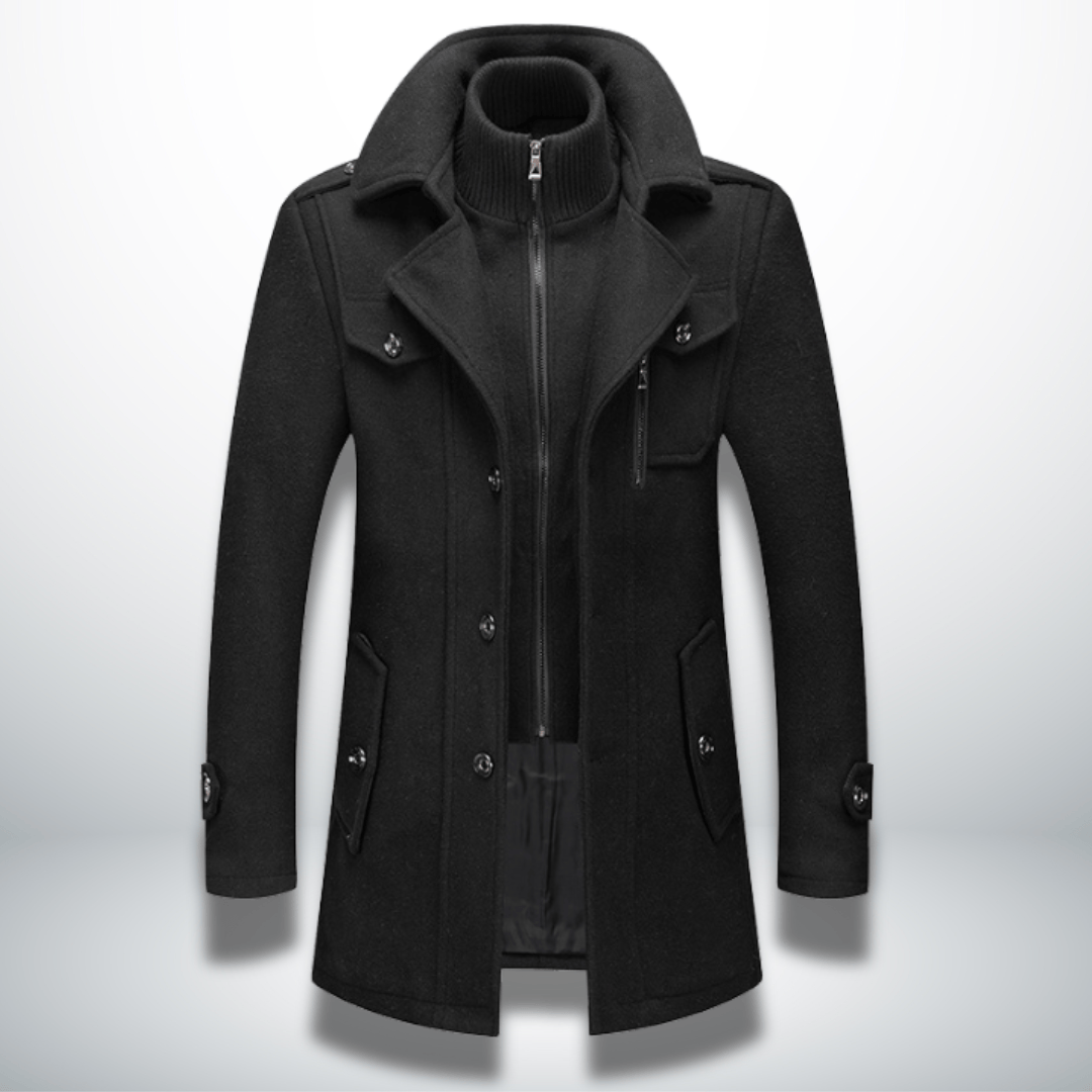 Cappotto Invernale Elegante Slim Fit con Collo Alto