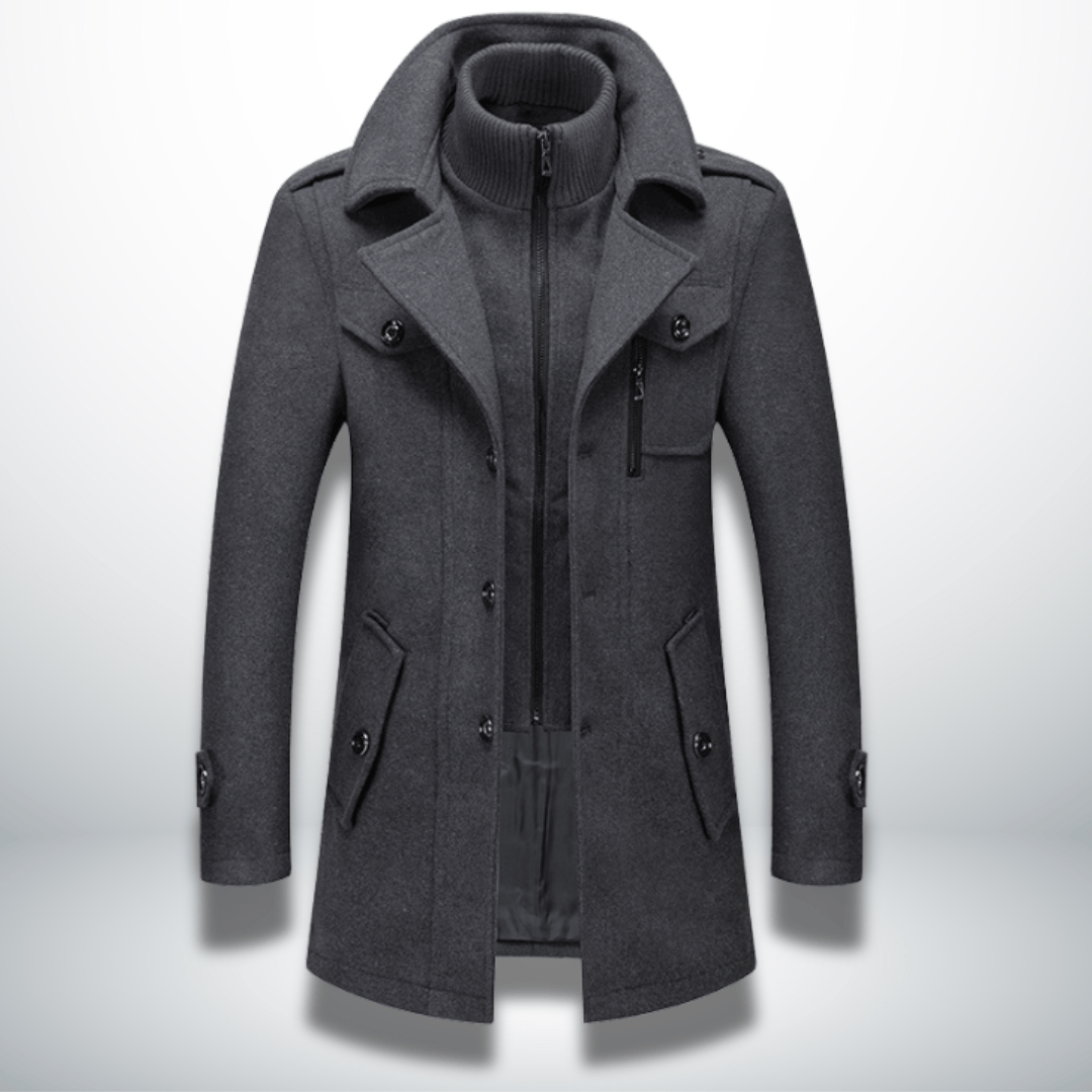 Cappotto Invernale Elegante Slim Fit con Collo Alto