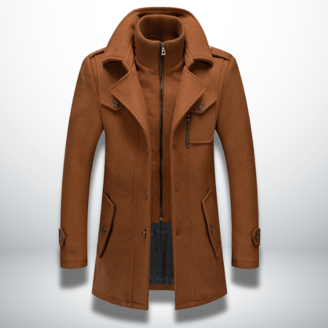 Cappotto Invernale Elegante Slim Fit con Collo Alto
