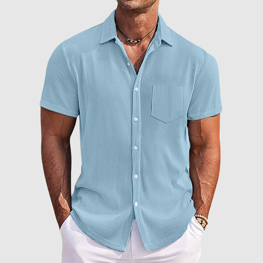 Camicia Uomo a Righe Arthur | Maniche Corte, Bottoni e Linea Snella