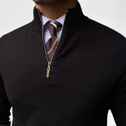 Pullover Uomo Benjamin con Mezza Zip e Colletto Alzato | Casual