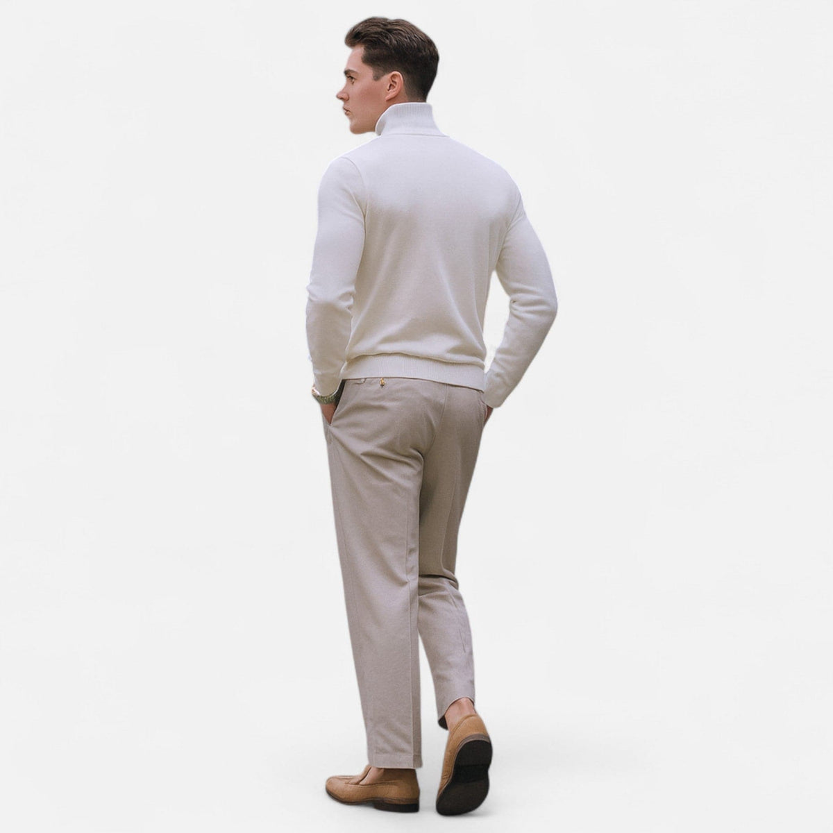Pullover Uomo Benjamin con Mezza Zip e Colletto Alzato | Casual