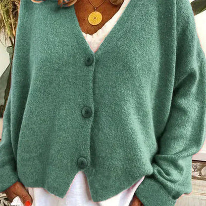 Cardigan Donna Casual Quotidiano Bottoni Mezza Stagione