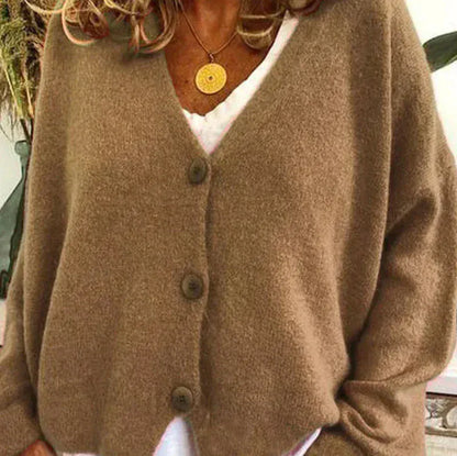 Cardigan Donna Casual Quotidiano Bottoni Mezza Stagione