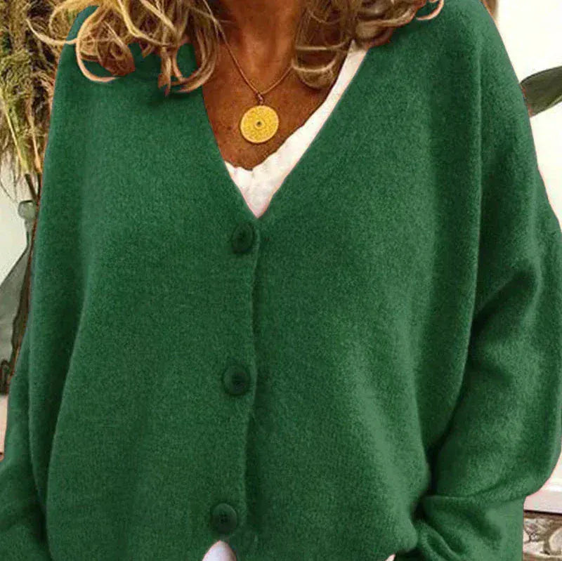 Cardigan Donna Casual Quotidiano Bottoni Mezza Stagione