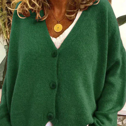 Cardigan Donna Casual Quotidiano Bottoni Mezza Stagione