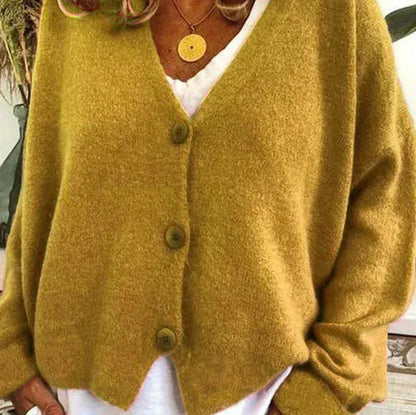 Cardigan Donna Casual Quotidiano Bottoni Mezza Stagione