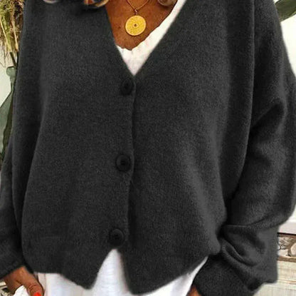 Cardigan Donna Casual Quotidiano Bottoni Mezza Stagione