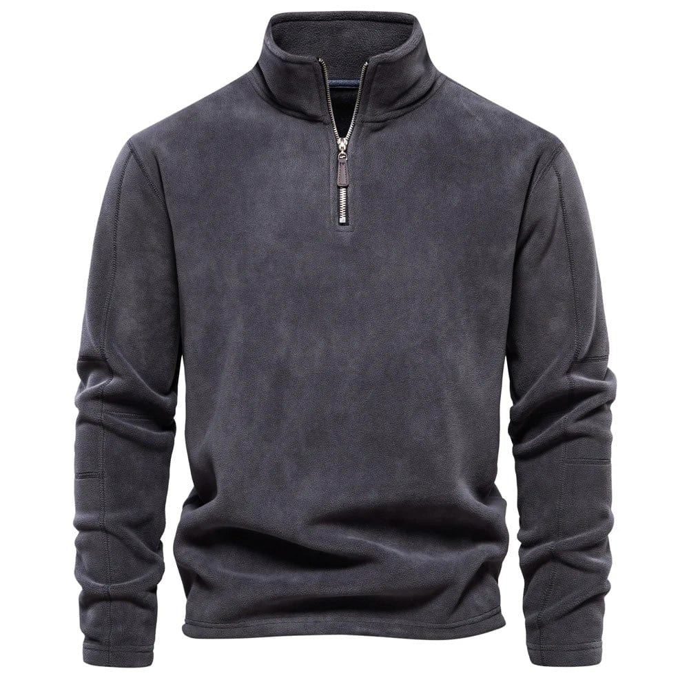 Felpa Uomo Bruno con Zip a Quarto | Classica e a Maniche Lunghe
