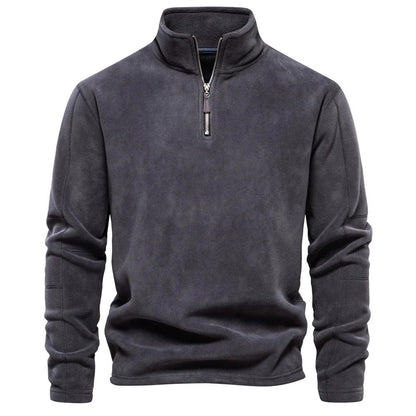Felpa Uomo Bruno con Zip a Quarto | Classica e a Maniche Lunghe