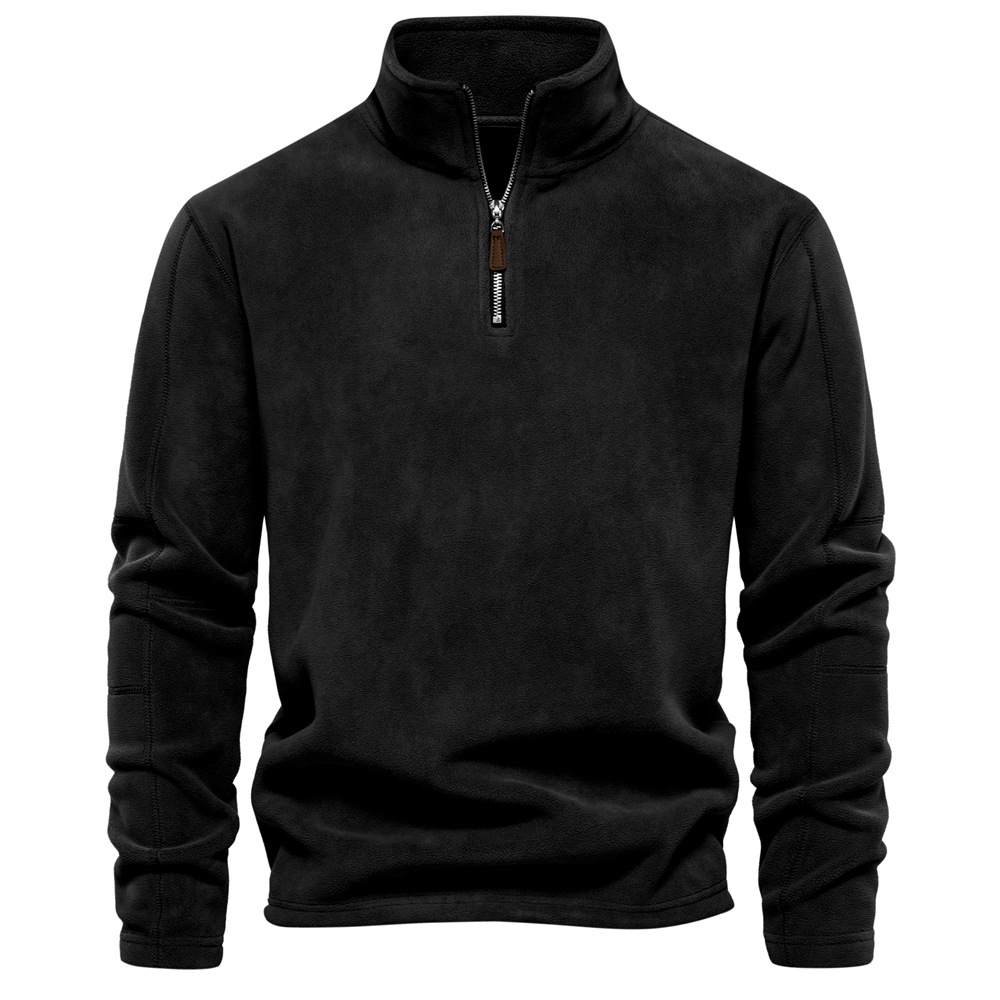 Felpa Uomo Bruno con Zip a Quarto | Classica e a Maniche Lunghe
