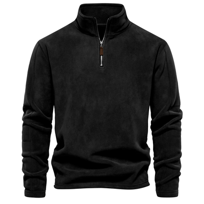 Felpa Uomo Bruno con Zip a Quarto | Classica e a Maniche Lunghe