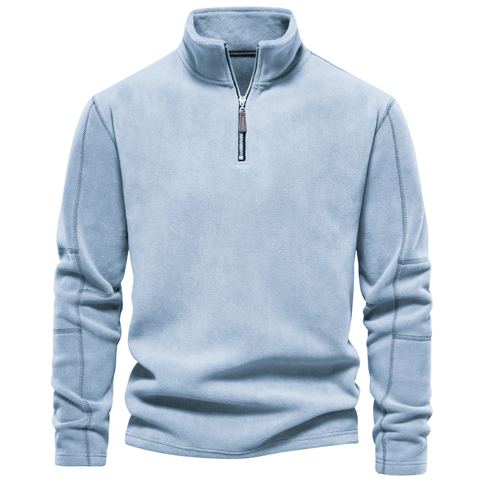 Felpa Uomo Bruno con Zip a Quarto | Classica e a Maniche Lunghe
