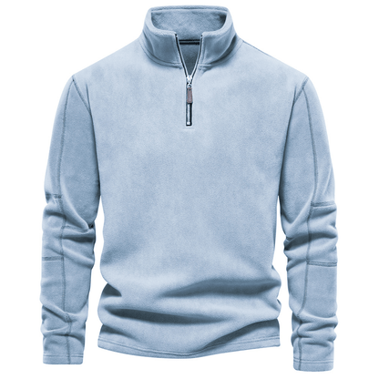 Felpa Uomo Bruno con Zip a Quarto | Classica e a Maniche Lunghe
