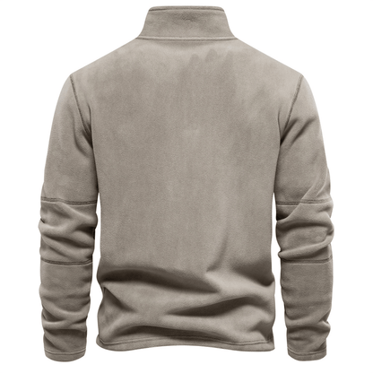 Felpa Uomo Bruno con Zip a Quarto | Classica e a Maniche Lunghe