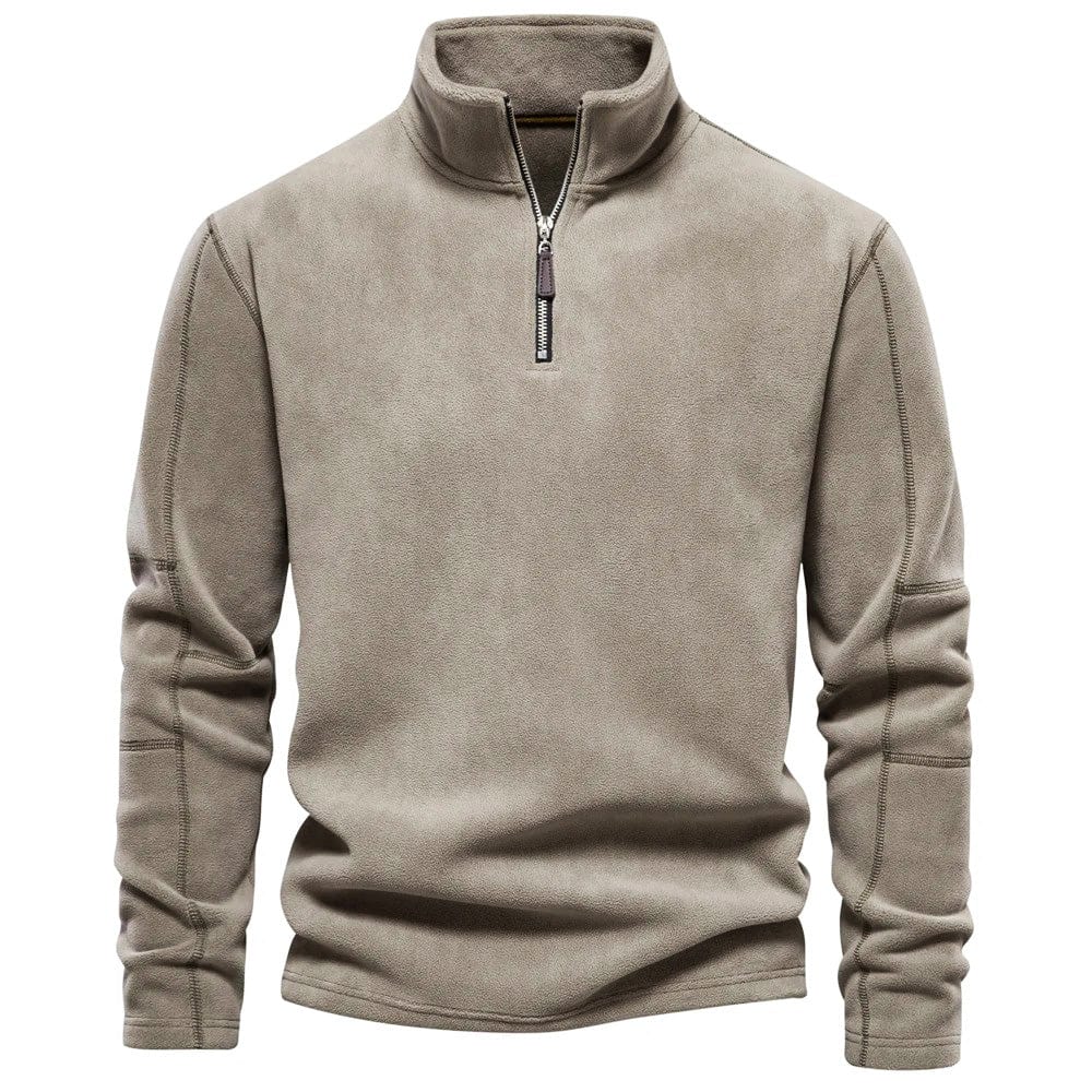 Felpa Uomo Bruno con Zip a Quarto | Classica e a Maniche Lunghe