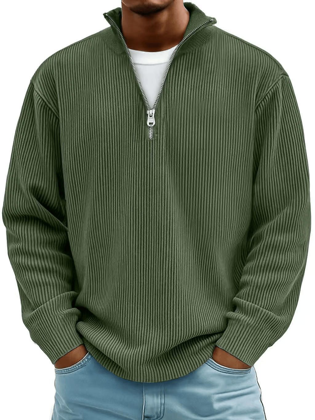 Calix | Maglione con mezza zip e collo alto a vestibilità rilassata