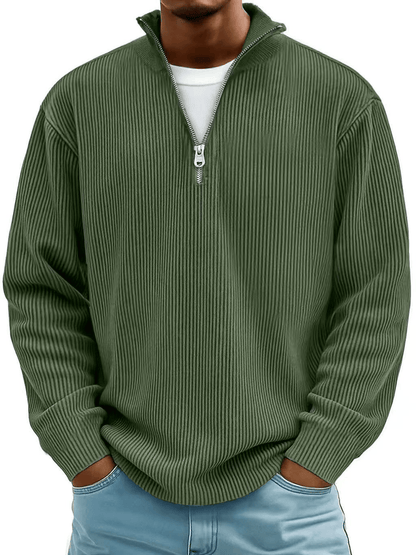 Calix | Maglione con mezza zip e collo alto a vestibilità rilassata