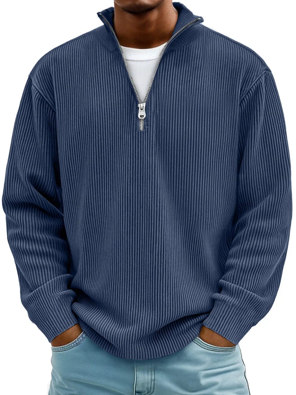Calix | Maglione con mezza zip e collo alto a vestibilità rilassata