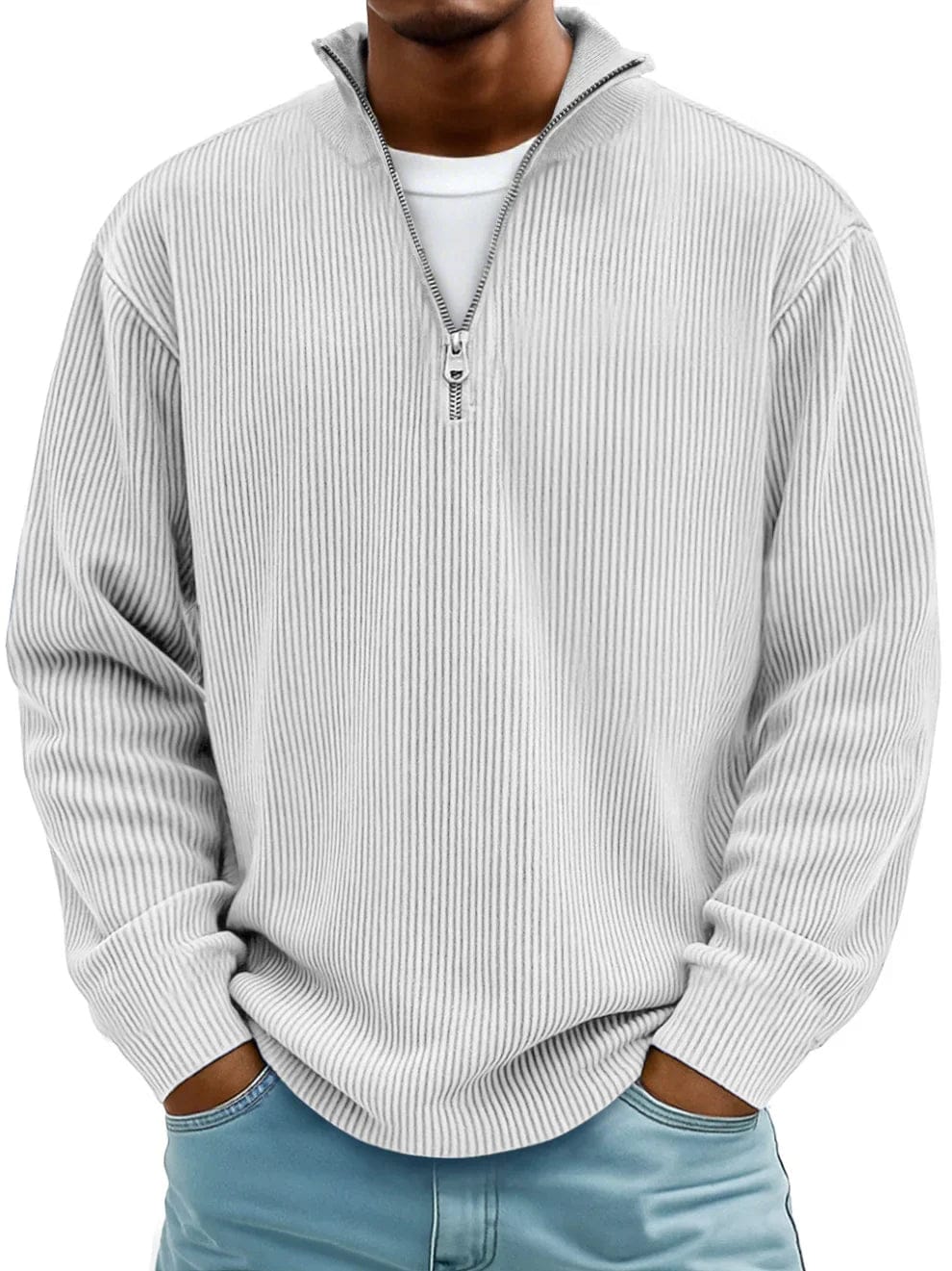 Calix | Maglione con mezza zip e collo alto a vestibilità rilassata