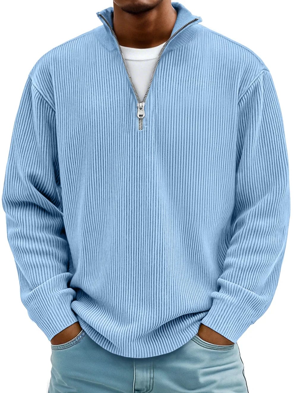 Calix | Maglione con mezza zip e collo alto a vestibilità rilassata