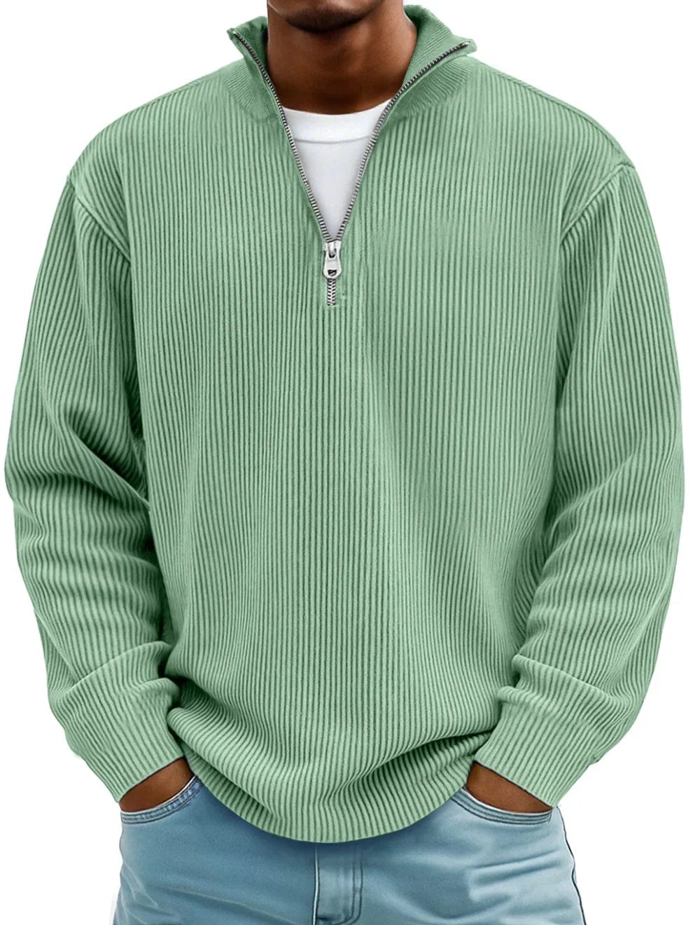 Calix | Maglione con mezza zip e collo alto a vestibilità rilassata
