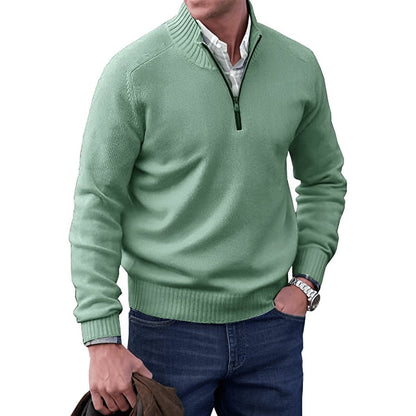 Elias | Maglione uomo con zip a quarto regular fit